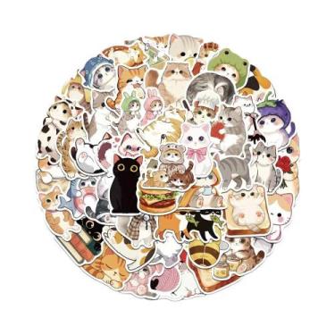 Imagem de Adesivos De Gato Em Estilo Cartoon, 50 Peças Para Laptop, Notebook, Sk