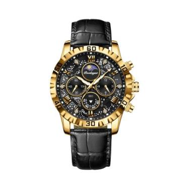 Imagem de Relógio De Couro Luminoso À Prova d'Água Para Homens POEDAGAR, Relógio