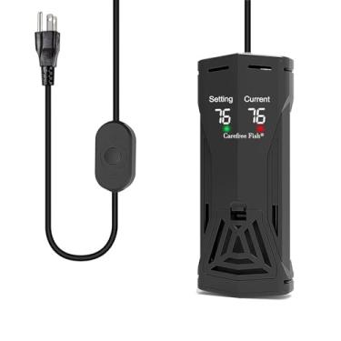 Imagem de Carefree Fish 100/200/300/500/800W aquecedor de aquário paladino PTC cerâmica haste de aquecimento digital LED inteligente deixando água automaticamente parar o sistema de aquecimento para água doce e