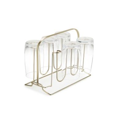 Imagem de Porta Copos Dourado Fosco Suporte Escorredor Ouro Velho