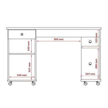 Imagem de Mesa De Computador Com Prateleiras Million Branco - Patrimar