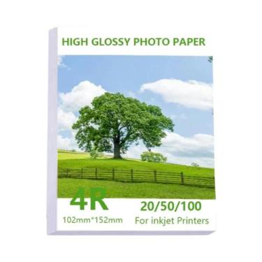 Imagem de Papel Fotográfico Glossy A4 180G Unilateral Para Impressora Jato De Ti