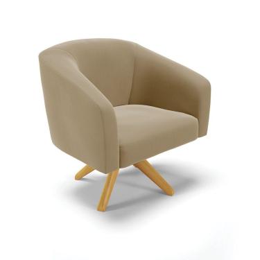 Imagem de Cadeira Sala De Jantar Giratória Ma30 Stella Suede D03 - D'rossi Cor Marrom Rato