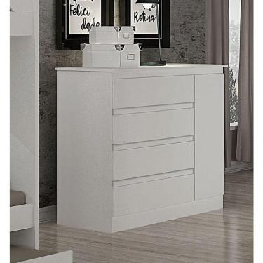 Imagem de Cômoda Para Quarto Com Sapateira 4 Gavetas - 045-neve - Star Móveis