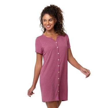 Imagem de Camisola Manga Curta com Abertura Frontal Dusty Pink Zee Rucci, GG