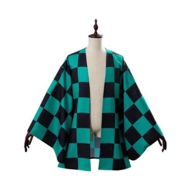 Imagem de Fantasia de anime Tanjyrou/Tanjiro Kamado, manteau Kimono vert pour ho