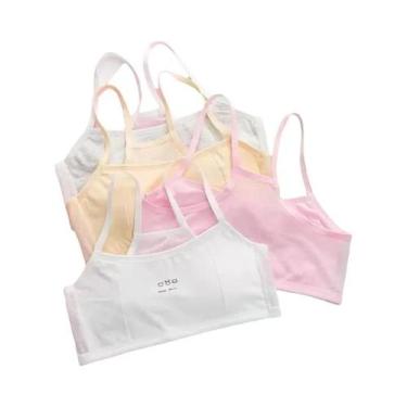 Imagem de Conjunto De Sutiã De Algodão Para Meninas, 4 Peças, Tops, Roupas Íntim