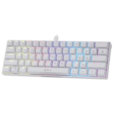 Imagem de Teclado Gamer Brx, Mecânico, Rgb, Usb, Branco - Mw405