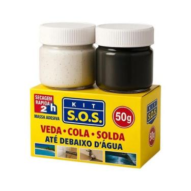 Imagem de Cola Vedatudo Kit SOS Massa Epóxi Secagem Rápida 50g - Embalagem com 1