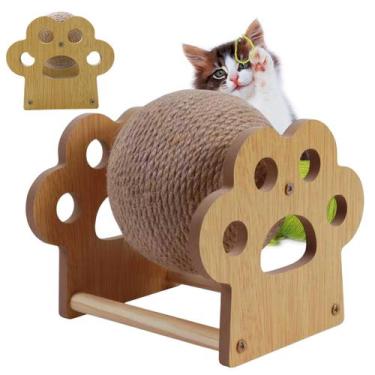 Imagem de Arranhador Gato Bolinha Rasqueavel Sisal Pet Felino Brinquedo Interati