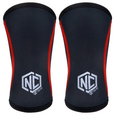 Imagem de Joelheira Alta Performance - 7mm - Preto c/ Vermelho (Par)-Unissex