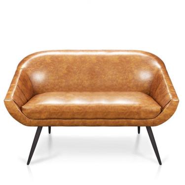 Imagem de Namoradeira Giovana 02 Lugares Corano Nozes Pés Palito De Ferro