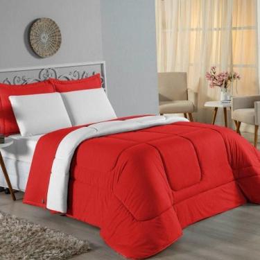 Imagem de Kit Edredom Dupla Face + Jogo De Lençol Casal Viúva Nobre 7 Peças Malh