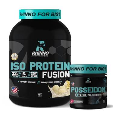 Imagem de Kit Iso Protein Fusion Morango + Pré Treino Posseidon Nutrition For Bi