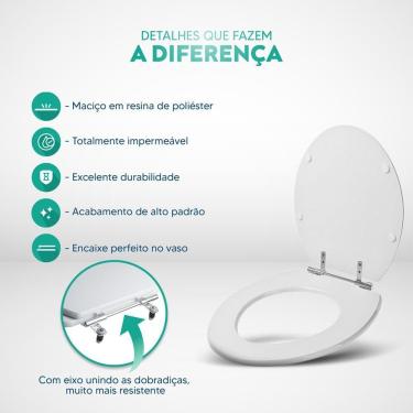 Imagem de Assento Sanitário Poliéster Spot Branco Para Vaso Deca P39