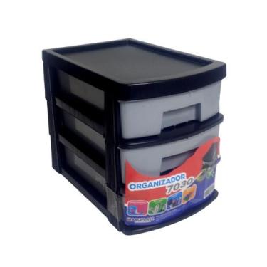 Imagem de Organizador Gaveteiro Gaveta Plástico Gaveteiro 3 Gavetas Ferramenta P