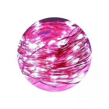 Imagem de Kit 03 Fio de Fada Led Rosa 10 Metros Luz de Decoração - Wincy Natal