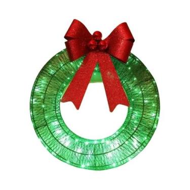 Imagem de Grande Guirlanda De Natal Artificial Com Luzes LED Claras Brancas Quen