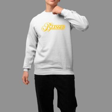 Imagem de Moletom Gola Careca Basico Masculino Casual Estiloso Inverno Blusa De 
