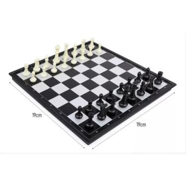 Imagem de Jogo de xadrez portátil dobrável com tabuleiro magnético e peças compl