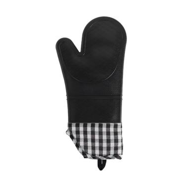 Imagem de Luva De Silicone Térmica Resistente Ao Calor Xadrez - Preta