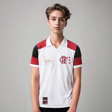 Imagem de Camisa Flamengo Júnior Retrô 1992 Branca Infantil-Unissex