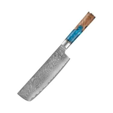 Imagem de Conjunto De Facas De Cozinha Em Aço Damasco VG10 Japonês Com Cabo Azul