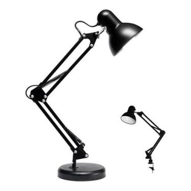 Imagem de Luminária De Mesa Articulada Preto Escritório - BC BORA COLEGA