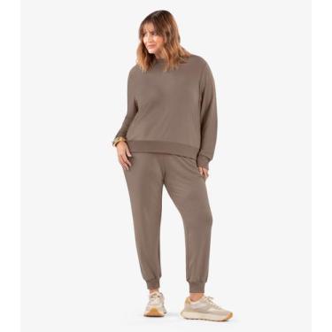Imagem de Calça Jogger Feminina Plus Size Secret Glam Marrom, Plus G4, Marrom