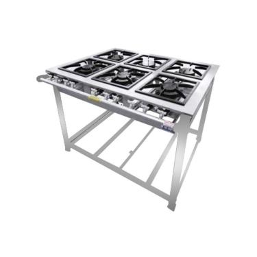 Imagem de Fogão Industrial 6 Bocas Simples e Duplo Inox 30X30cm P7 - CopaMetal