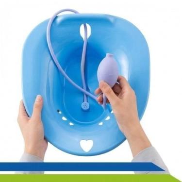 Imagem de Bacia Bidê para Banho de Assento Portátil Azul Hemorroidas Longevitech
