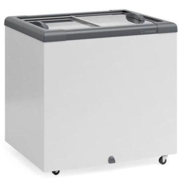 Imagem de Freezer Plano Vidro Reto Deslizante Com Led Ghd200l Cinza Gelopar 220V