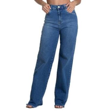 Imagem de Calça Jeans Sawary Wide Leg - 280929 - Azul médio 34-Feminino