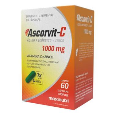 Imagem de AscorVit Fonte de Vitamina C 1000mg e Zinco 60 Cápsulas Maxinutri
