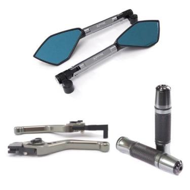 Imagem de Kit Manopla Retrovisor Manete Nxr Bros 125 150 160 a lona - NoBrand, T