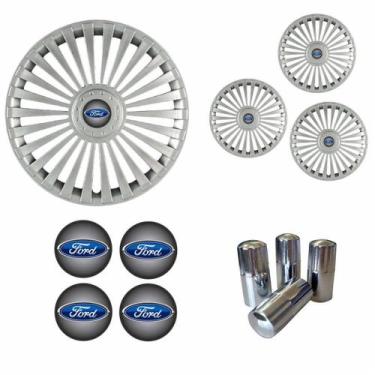 Imagem de Jogo Calota Aro 15 Europa Premium Ford + Emblema Resinado + Tampa Vent