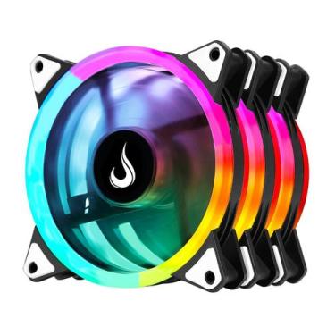 Imagem de Kit 3 Ventoinhas 120mm Rise Mode Energy ARGB 5V Controladora 6 Pinos C