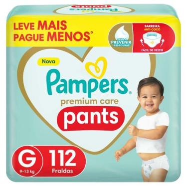 Imagem de Fralda Calça Pampers Premium Care Pants Tam. G 9 a 13kg 112 Unidades, 