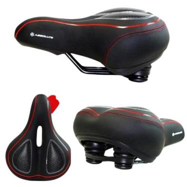 Imagem de Selim Absolute com Gel Elastômero Super Confortável Bike Preto/Vermelh