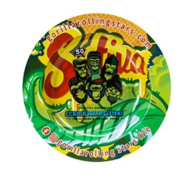 Imagem de Cinzeiro Redondo de Metal Sativa Laranja - Gorilla Rolling Stars