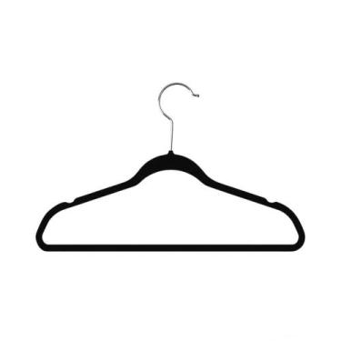 Imagem de Kit 20 Cabides de Veludo Infantil Ultrafinos Antideslizante Slim Preto