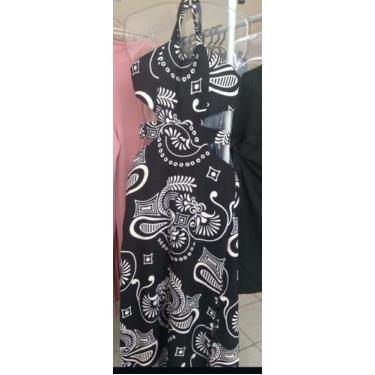 Imagem de Vestido longo cor preto Estampado tamanho único malha fria e macia - L