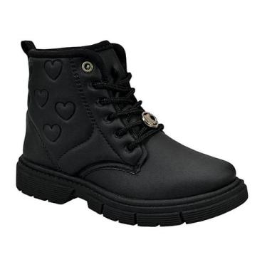Imagem de Bota Kidy Fashion Baby Corações 840112 Preta, Preto, 22