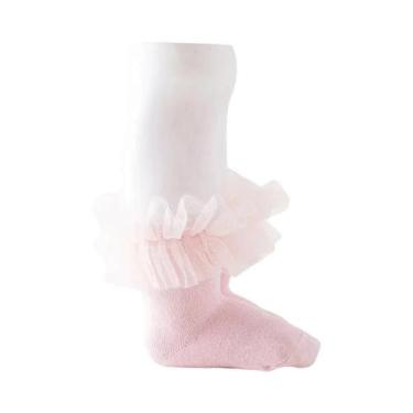 Imagem de Meias Até O Joelho Para Bebês Meninas, Algodão Macio, Renda De Malha C