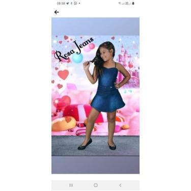 Imagem de Macaquinho Jeans Infantil - Rosa Jeans