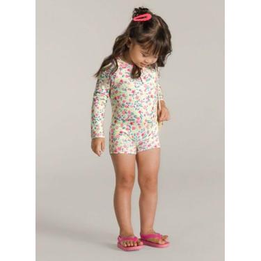 Imagem de Macacão Infantil Menina Hora do Mergulho Floral - Brandili, Floral, G