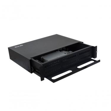 Imagem de Caixa DIO para Rack 19" Modelo 48fo para Organização de Até 48 Fibras Ópticas Preto Evus