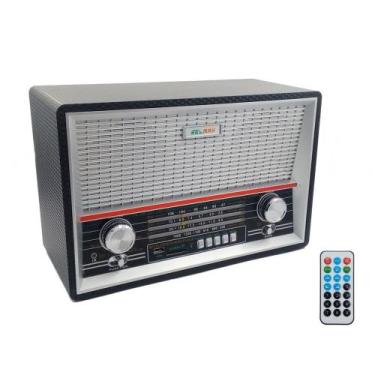 Imagem de Radio Retrô Recarregavel  Bivolt Com Controle Bluetooth/usb/fm/am/Cart