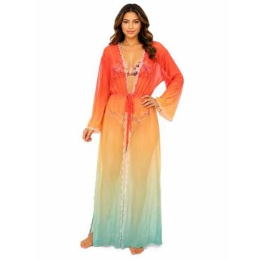 Imagem de Saída De Praia/ Kimono LongoTule Com Transparência Verão - Corpo Doura