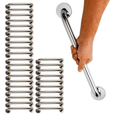 Imagem de Barra de Apoio Banho 30cm Kit 30 Segurança Inox Cadeirante Idoso Gesta